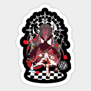 Alice and B Rabbit Negative Space Sticker